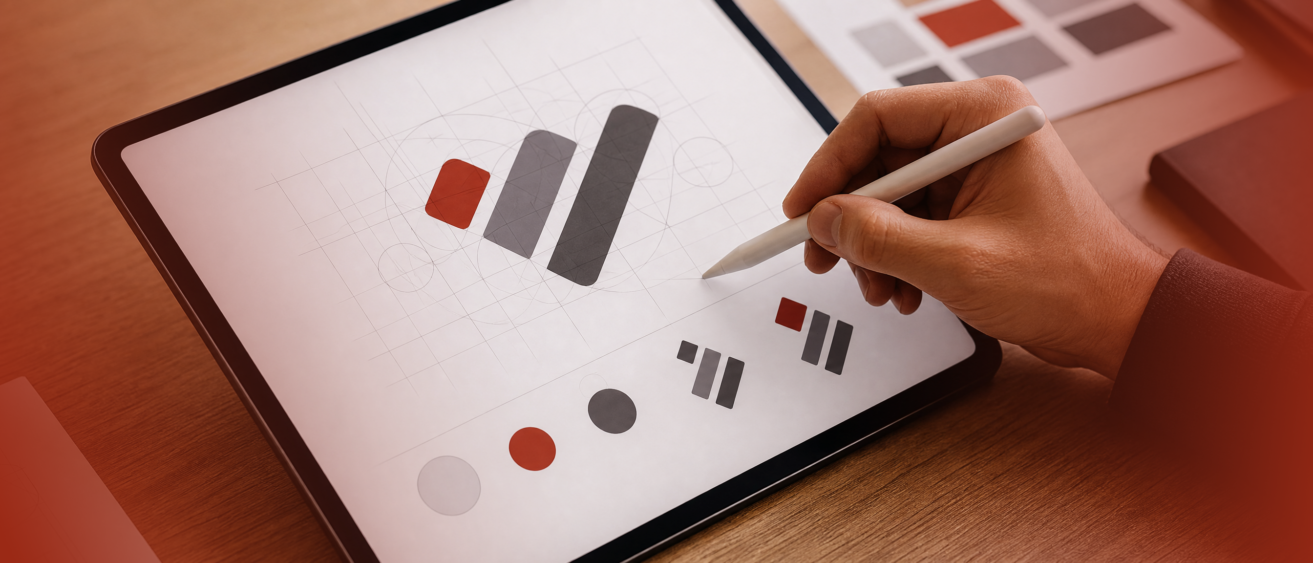 Business Wave profile illustration collage